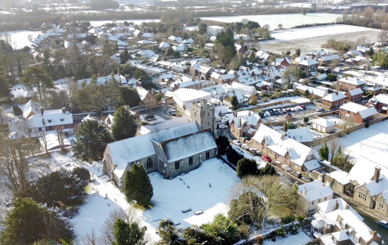 Snow in Kent on 9 January. (PA)