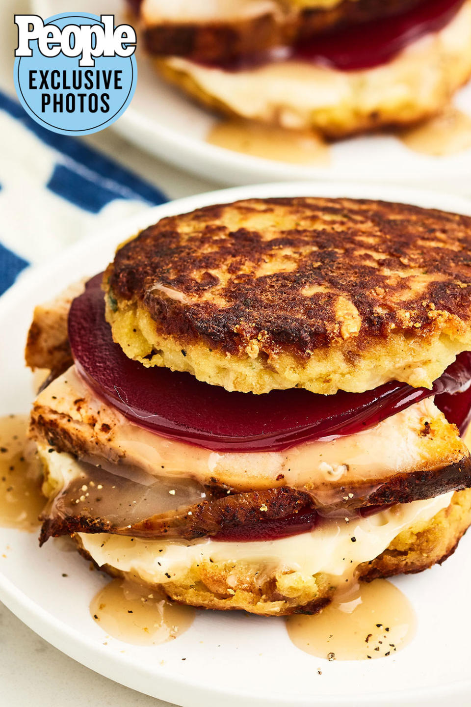 Stuffing & Mashed Potato Latke Sandwich