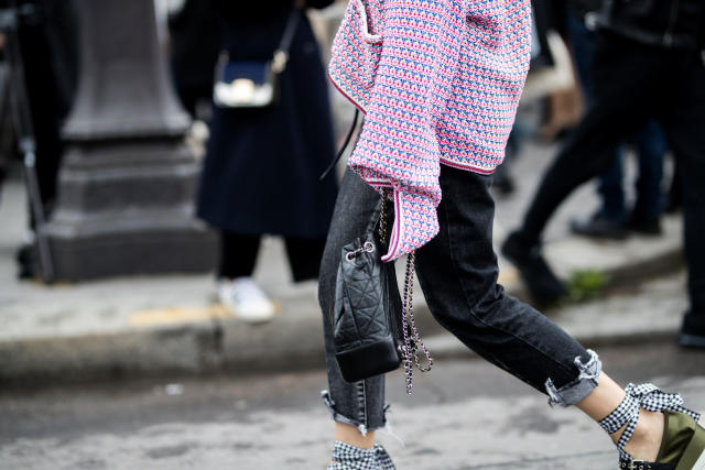 chanel gabrielle backpack street style
