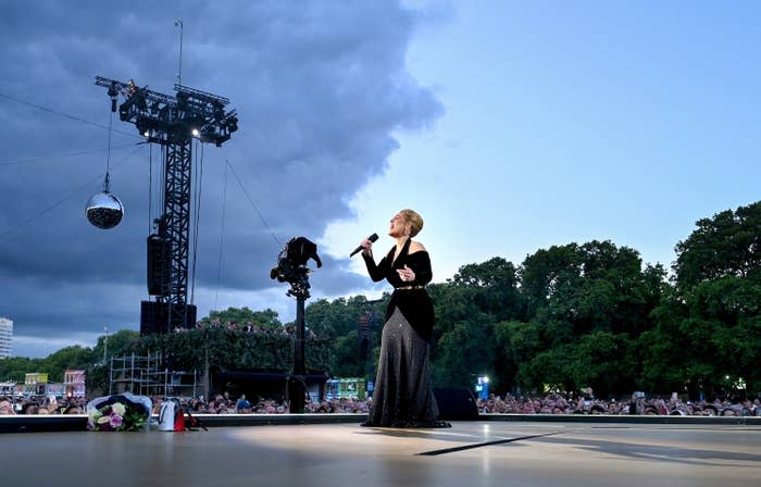 Adele performing in the UK