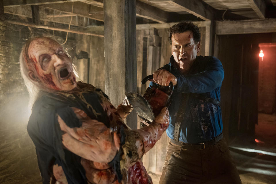 Campbell in the Starz series &#39;Ash vs Evil Dead,&#39; which serves as his alter ego&#39;s swan song (Photo: Geoffrey Short/Starz/Courtesy Everett Collection)
