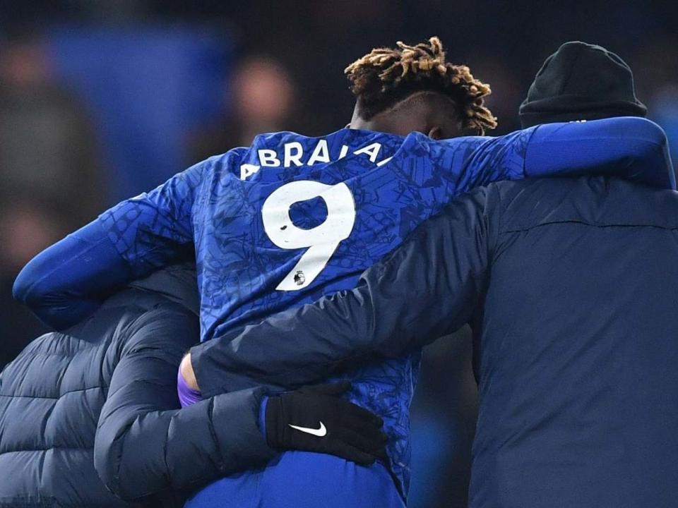 Tammy Abraham hobbles off against Arsenal: AFP