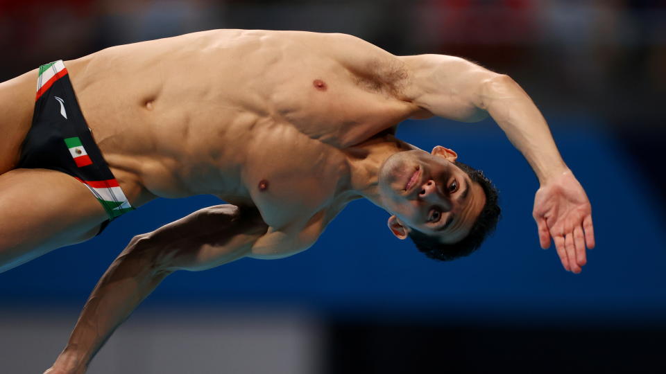 Tokyo 2020 Olympics - Diving - Men's 3m Springboard - Final - Tokyo Aquatics Centre, Tokyo, Japan - August 3, 2021. Rommel Pacheco Marrufo of Mexico in action REUTERS/Antonio Bronic