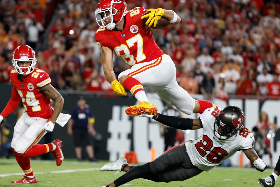 Travis Kelce has scored a touchdown in three of the Chiefs' first four games.