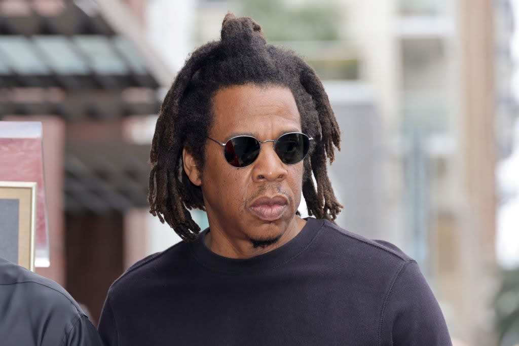 Jay-Z attends the Hollywood Walk of Fame Star Ceremony for DJ Khaled on April 11, 2022 in Hollywood, California. (Photo by Kevin Winter/Getty Images)