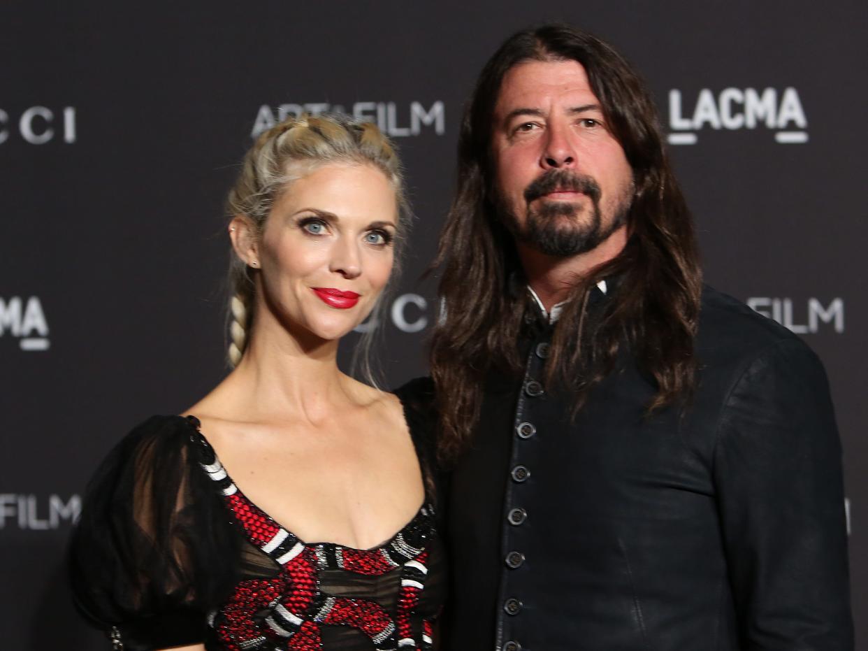 Jordyn Blum and Dave Grohl attend the 2018 LACMA Art + Film Gala at LACMA on November 03, 2018 in Los Angeles, California