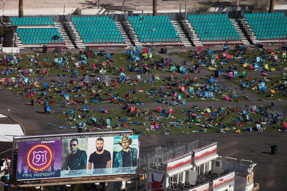 Belongings were scattered and left behind at the site of the shooting. (Photo: Drew Angerer via Getty Images)