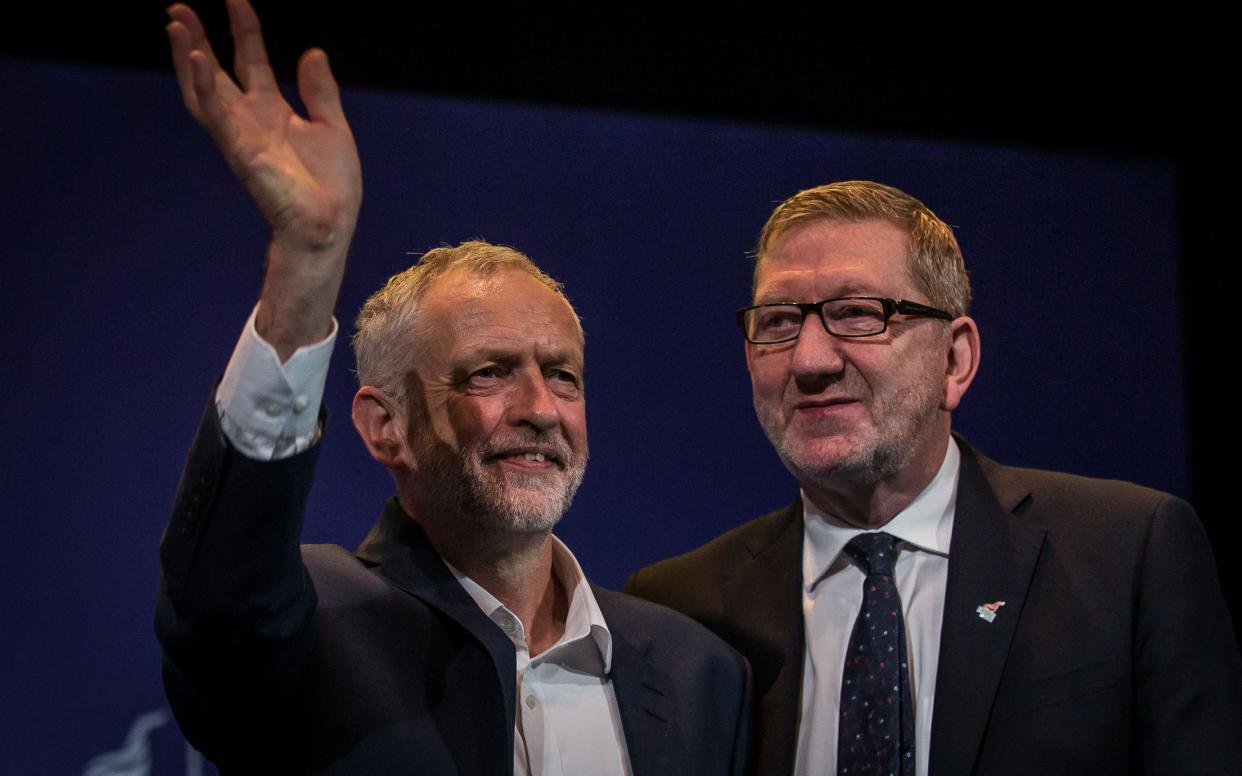 Jeremy Corbyn with Len McCluskey - 2016 Getty Images