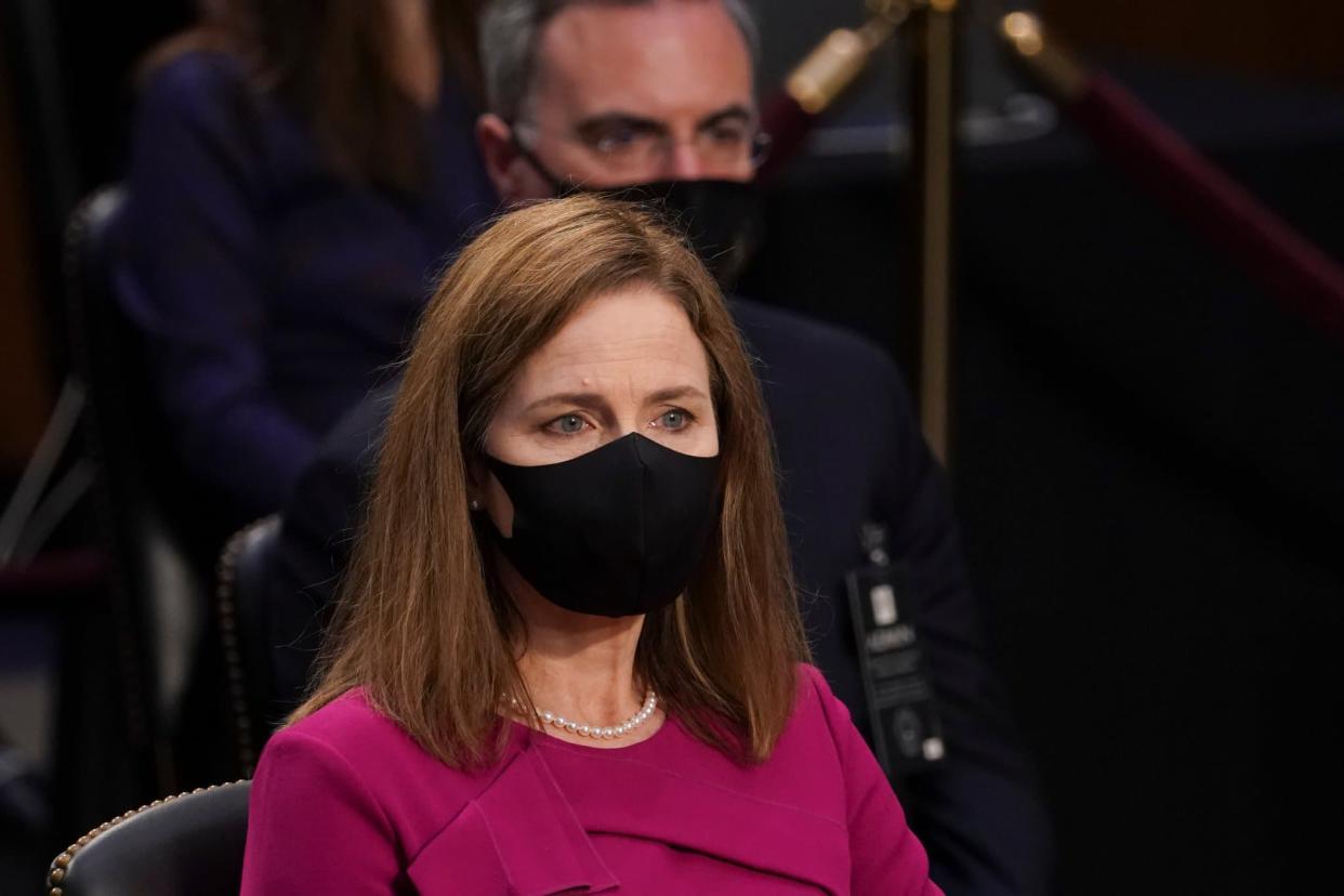 La juge Amy Coney Barrett devant le Sénat, le 12 octobre 2020 - POOL / GETTY IMAGES NORTH AMERICA / GETTY IMAGES VIA AFP