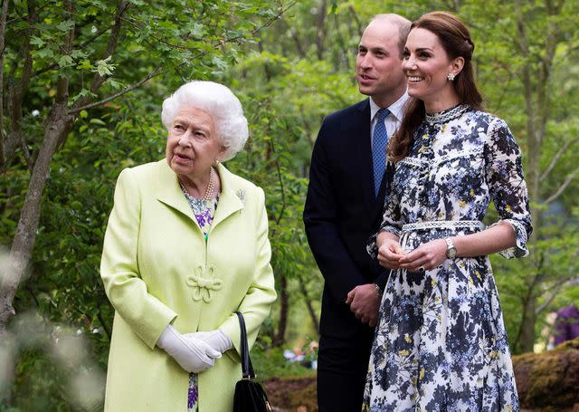 GEOFF PUGH/POOL/AFP via Getty Queen Elizabeth, Prince William and Kate Middleton in 2019