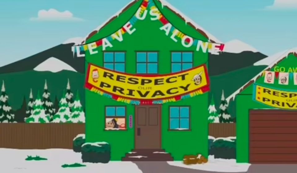 Bunting outside Prince of Canada and his wife’s house in South Park (Comedy Central)