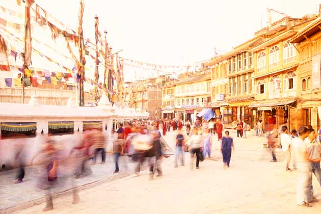 Im Zentrum von Katmandu: So gut sehen die Straßen in Nepal selten aus (Foto: ddp images)