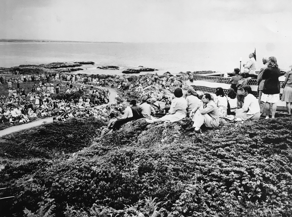 A photo of Marginal Way during its dedication ceremony in 1947.