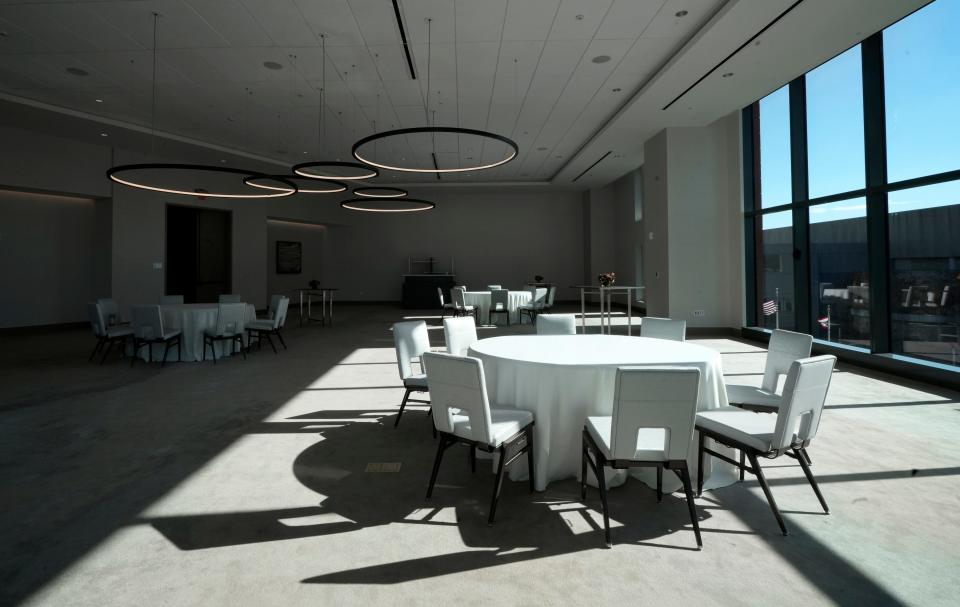 A meeting space inside the second tower of the Hilton Columbus Downtown on North High Street.