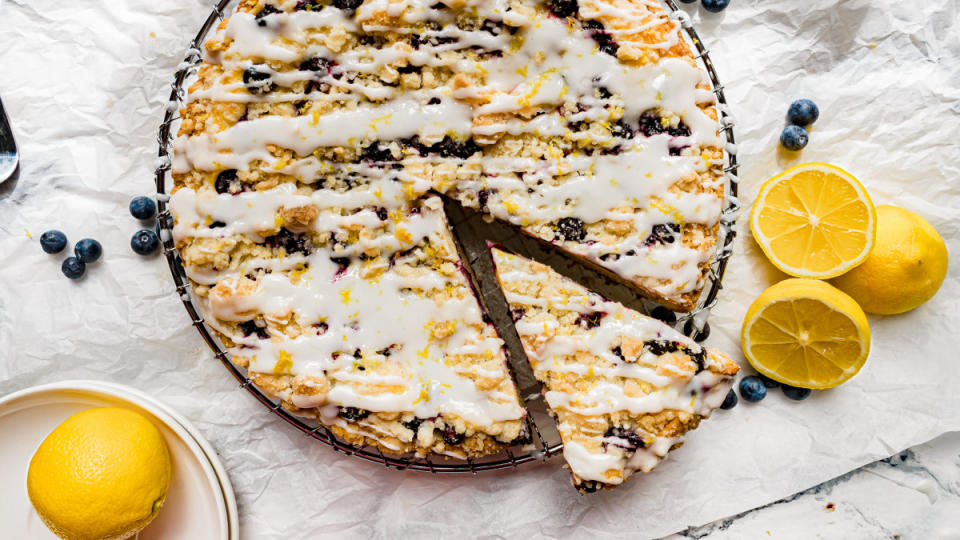 <p>Chenée Today</p><p>This streusel-topped blueberry lemon cream cheese coffee cake is the most delicious treat for your brunch celebration and sure to be a crowd pleaser!</p><p><strong>Get the recipe: <a href="https://cheneetoday.com/blueberry-cream-cheese-coffee-cake/" rel="nofollow noopener" target="_blank" data-ylk="slk:Blueberry Cream Cheese Coffee Cake;elm:context_link;itc:0;sec:content-canvas" class="link ">Blueberry Cream Cheese Coffee Cake</a></strong></p>