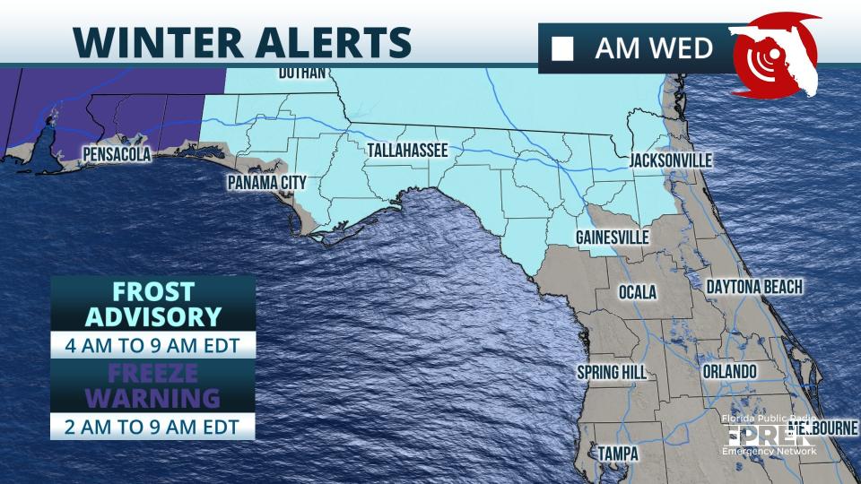 A strong cold front is bringing some of the coldest temperatures of the season to Florida Oct. 19, 2022.