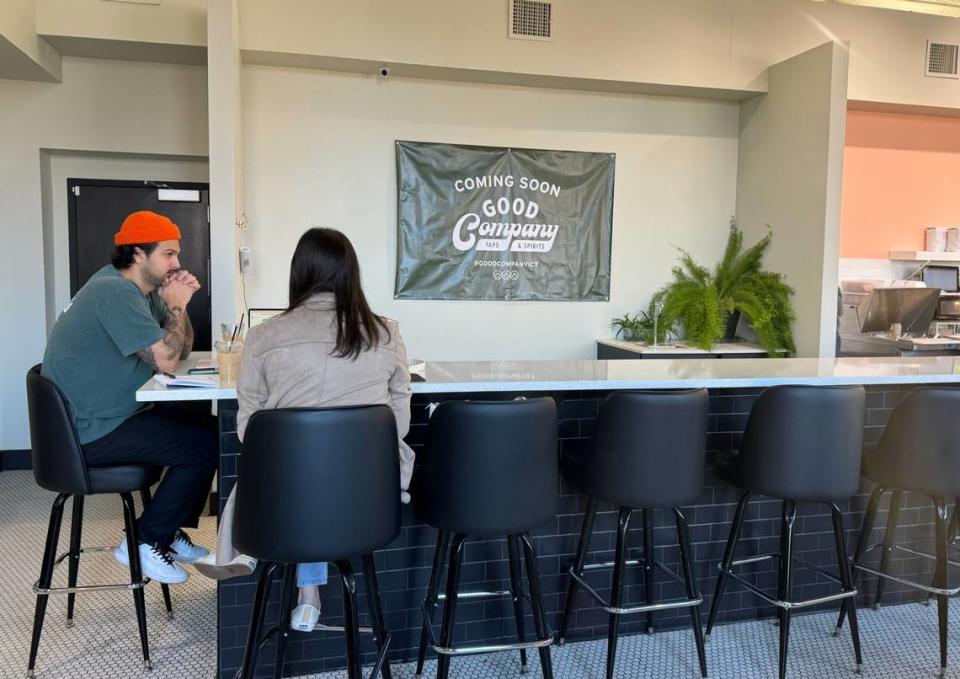 The new bar area in the back of Pennant Coffee awaits the arrival of Good Company Taps & Spirits, the owners’ cocktail concept. It will also operate in the space, starting sometime in the next few months.