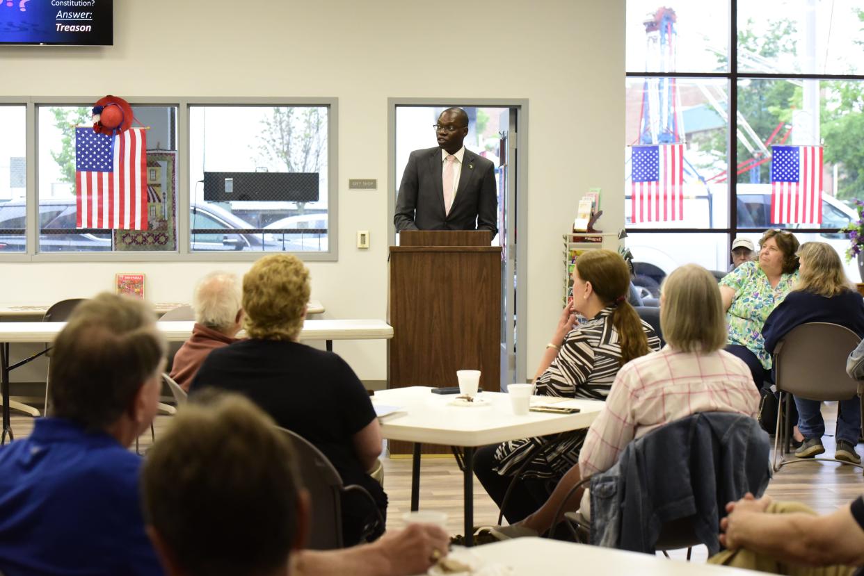 Michigan Lt. Gov. Garlin Gilchrist discusses current and future plans for the state at the St. Clair County Council of Aging as part of his Thriving Seniors tour in Port Huron on Wednesday, July 13, 2022.