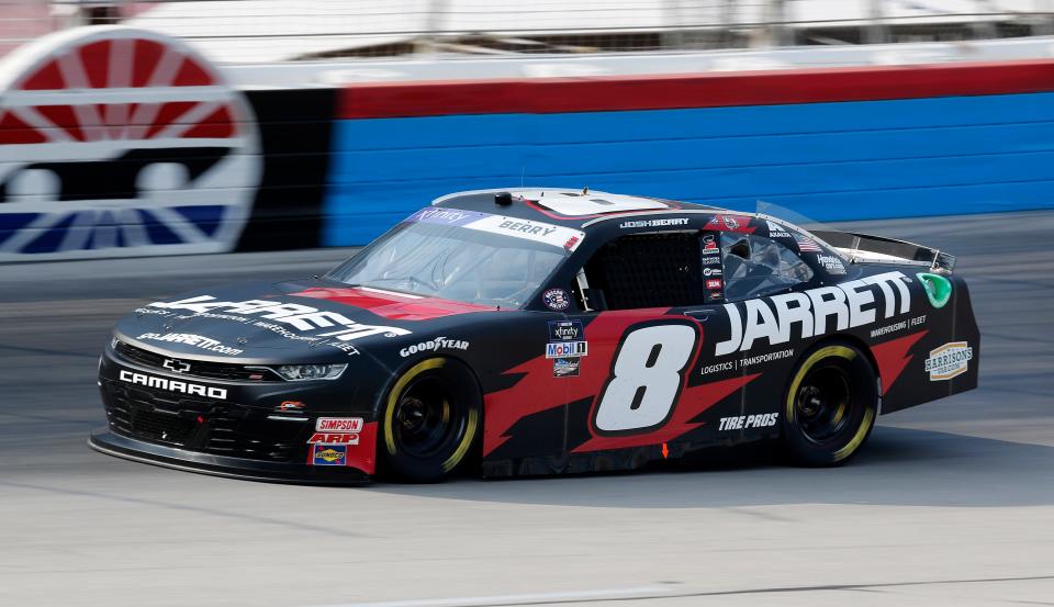 Josh Berry in the Jarrett-sponsored car during practice and qualifying May 20 for the SRS Distribution 250 at Texas Motor Speedway in Fort Worth, Texas.