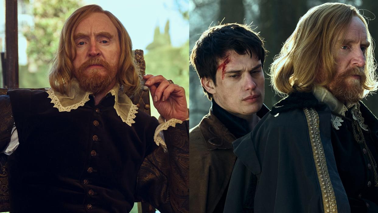 Tony Curran and Nicholas Galitzine in Mary & George