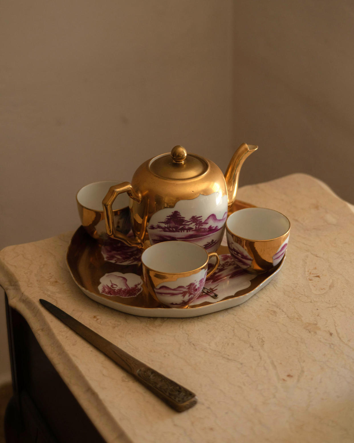 A tea set from the Coronado home. (Alan Nakkash for NBC News)