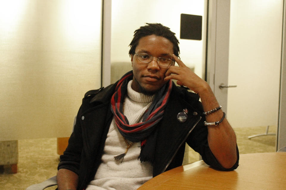 Alexander Holt, a senior sociology major at Wake Forest University, is shown here in the school' sociology department on Friday, Jan. 17, 2020. Holt said some of his classmates endures a range of emotions after a series of anonymous, threatening, racist, anti-Semitic and homophobic emails were sent to the department last September. (AP Photo/Skip Foreman)