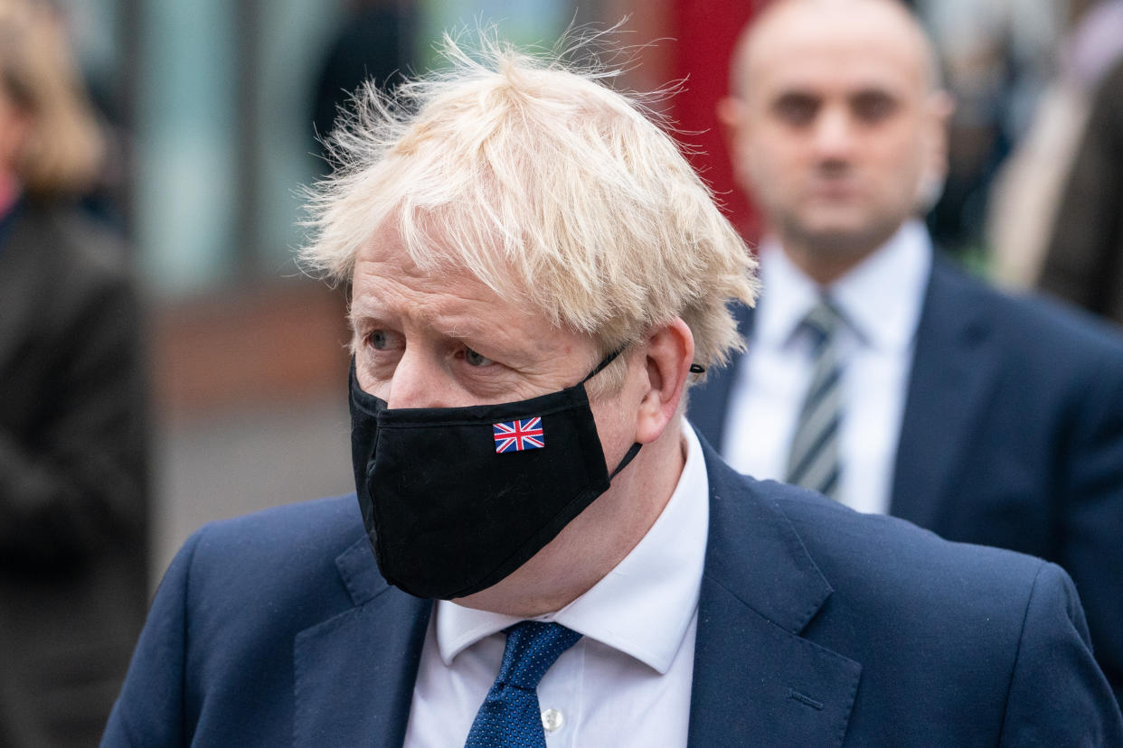 Boris Johnson pictured on Monday as fury began to grow (PA)