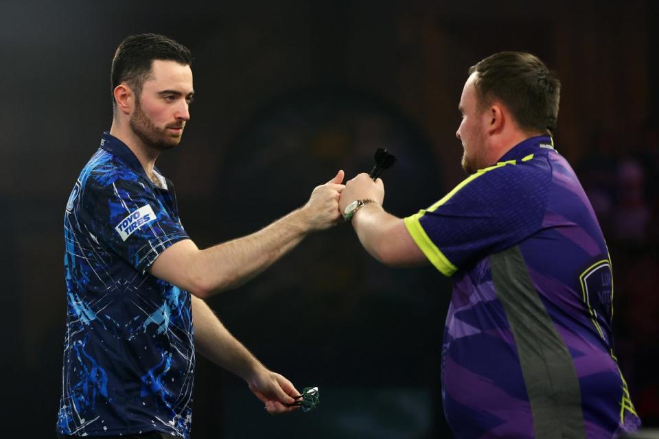 Respect: Luke Humphries and Luke Littler before their epic darts world final clash (Getty Images)