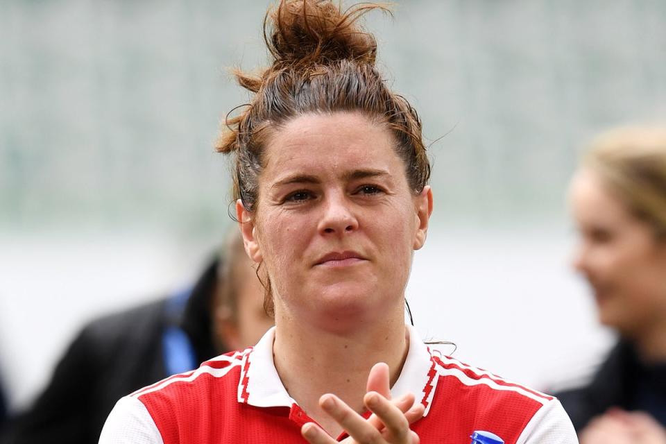 Jen Beattie was voted player of the match after a superb display at the back (Arsenal FC via Getty Images)