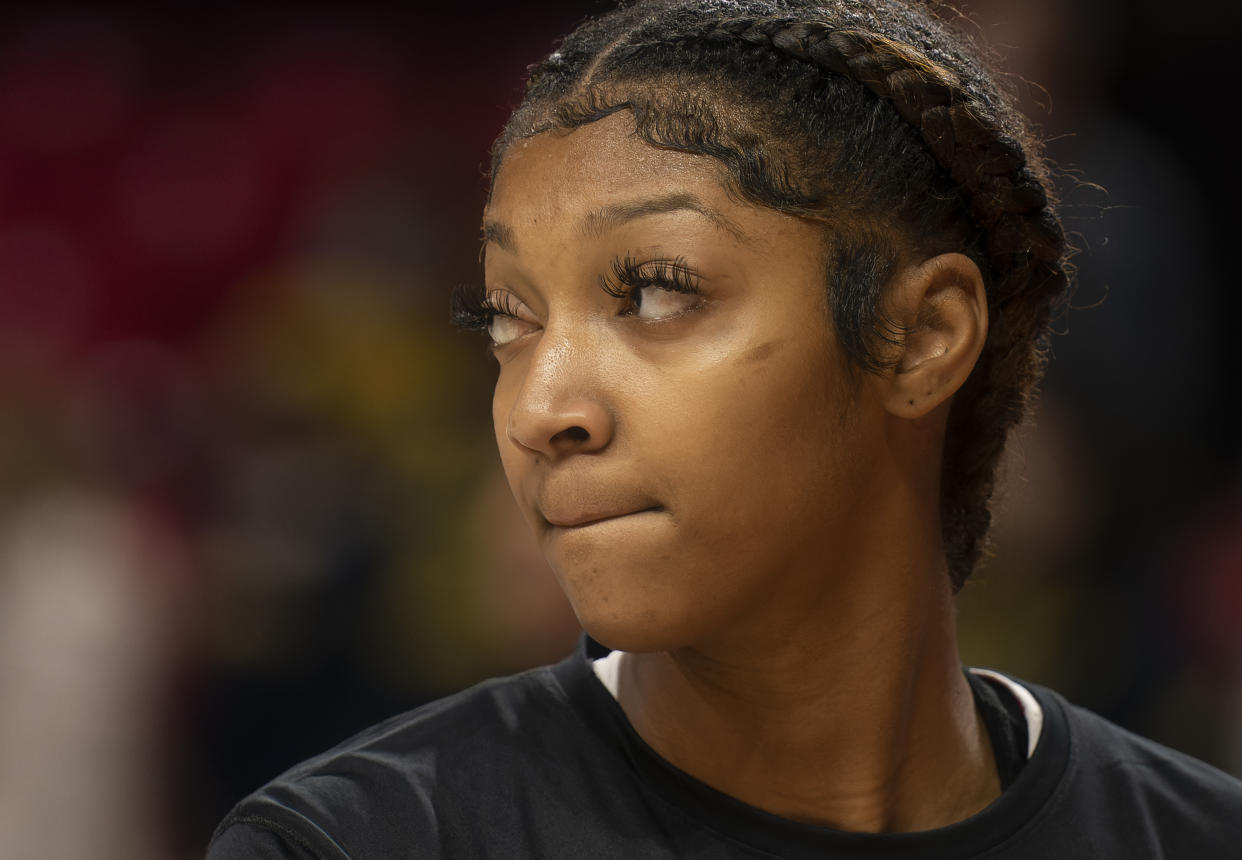 Angel Reese was the top player in the transfer portal this past offseason and has recorded a double-double in each game for undefeated LSU. (Tony Quinn/Icon Sportswire via Getty Images)