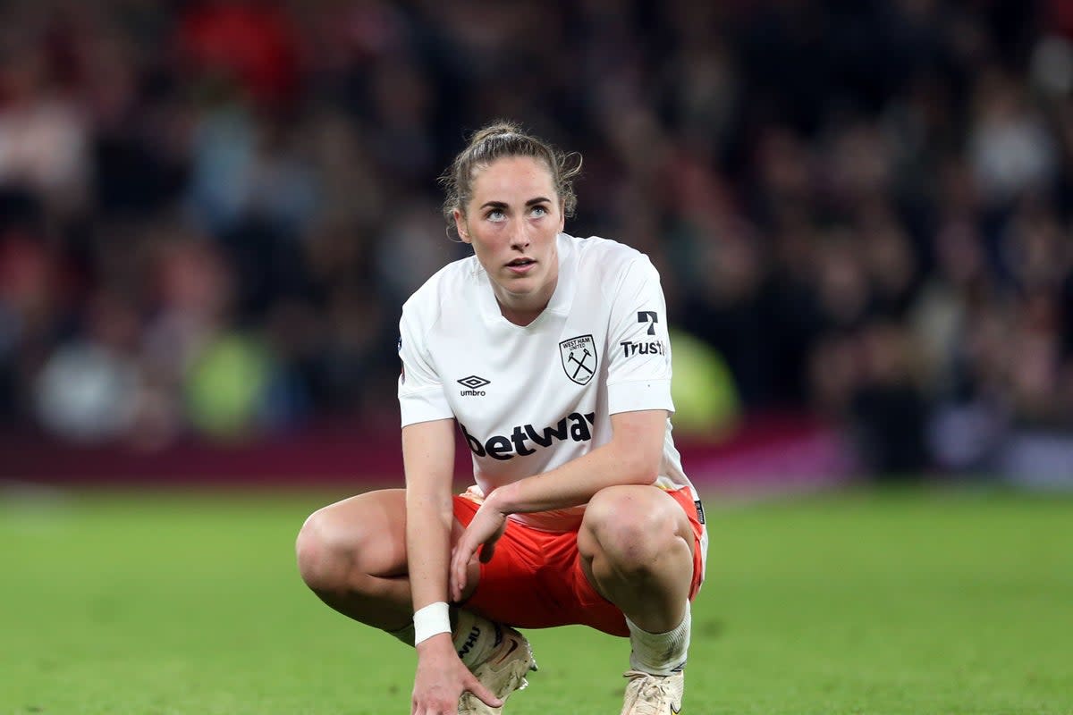 West Ham’s Lucy Parker has questioned when her side will play at the London Stadium (Barrington Coombs/PA) (PA Wire)