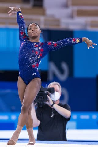 <p>Tom Weller/DeFodi Images via Getty</p> Simone Biles at the Tokyo Olympics in July 2021