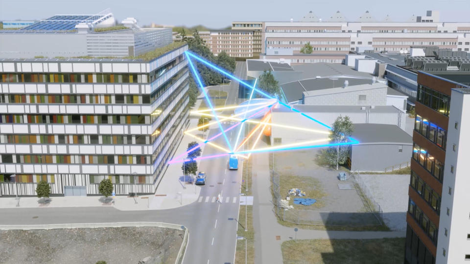 Ericsson is using Nvidia's Omniverse to better understand how to layout 5G cellular antennas. (Image: Nvidia)