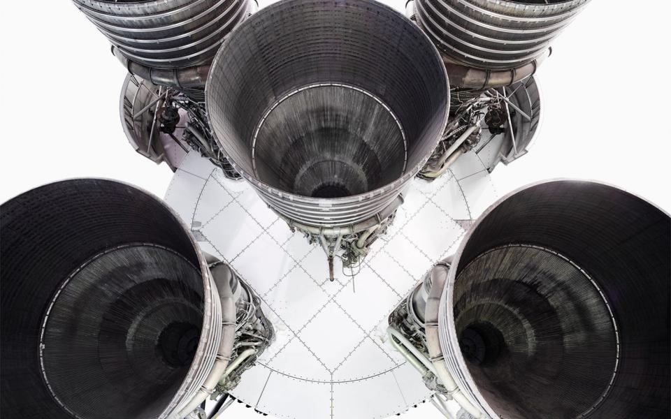 Engine cones on the Saturn V rocket appear as an abstract still life  - Benedict Redgrove