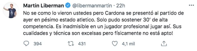 Martín Liberman, muy duro con Edwin Cardona