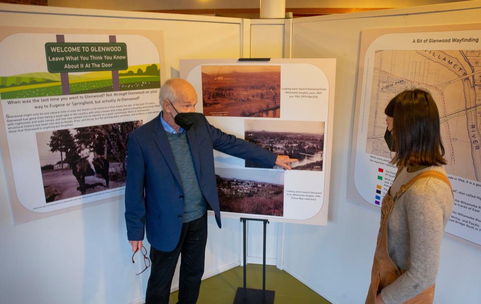 Steve Moe, left, and Maddi McGraw tour the Springfield History Museum's new Glenwood exhibit.