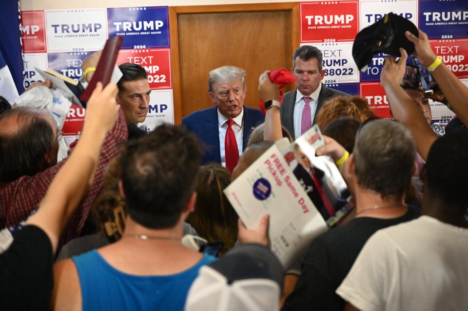 Over 300 supporters  attended Trumps rally in his headquarters in Urbandale.