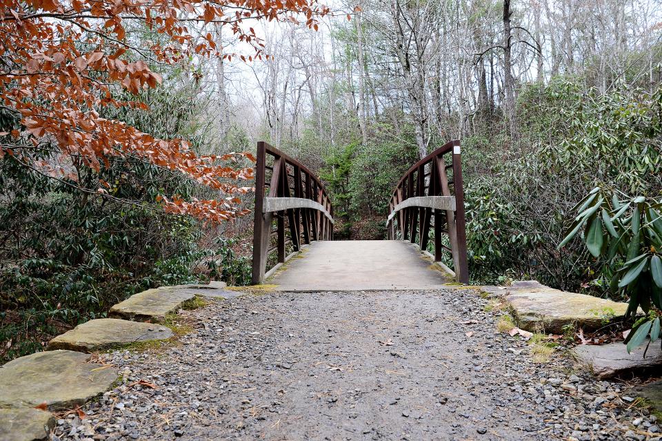 A bridge on the Old Mill Trail leads visitors of the North Carolina Arboretum to even more of their more than 10 miles of trails. 