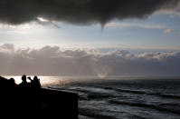 A waterspout over the ocean forms a spectacle at the Rip Curl Pro Bells Beach on April 3, 2010 in Bells Beach, Australia. (Photo by Kirstin Scholtz/ASP via Getty Images)