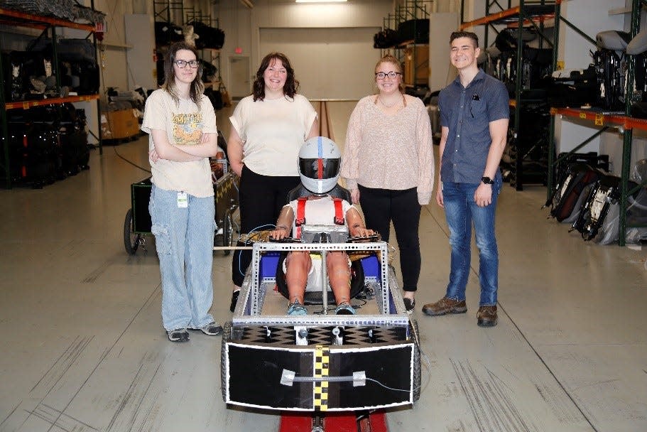 The Blue Vehicle Team, comprised of NCSC engineering students Kennadi Easter, Rebekah Haudenschild, Cheyenne Polen and John Evans, demonstrated exceptional innovation and expertise during crash testing at the Honda Marysville facility.