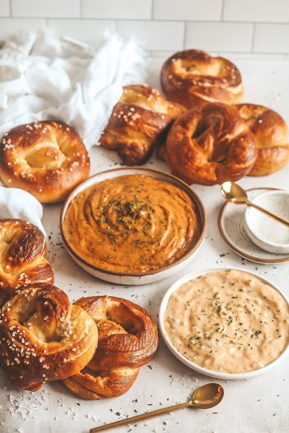 Brioche Pretzels with Smoked Gouda Beer Cheese Dip