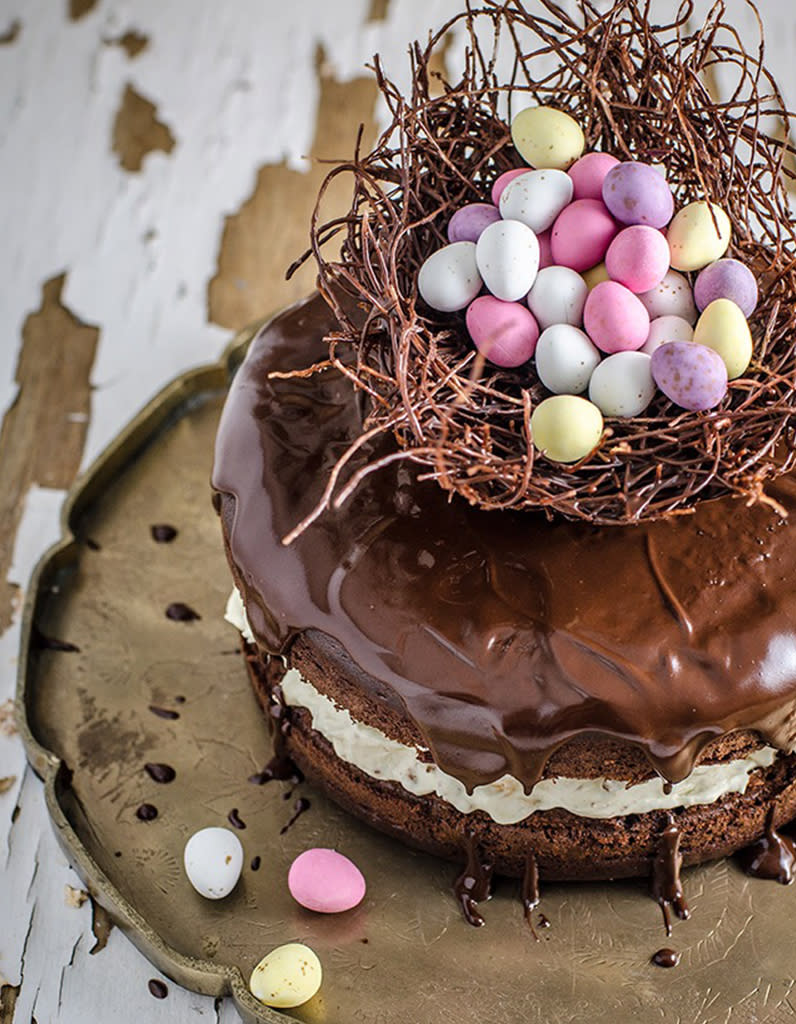 Gâteau nid de Pâques au chocolat