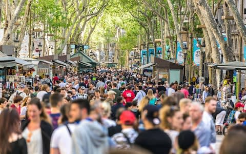 Las Ramblas, Barcelona, hums with throngs - Credit: istock