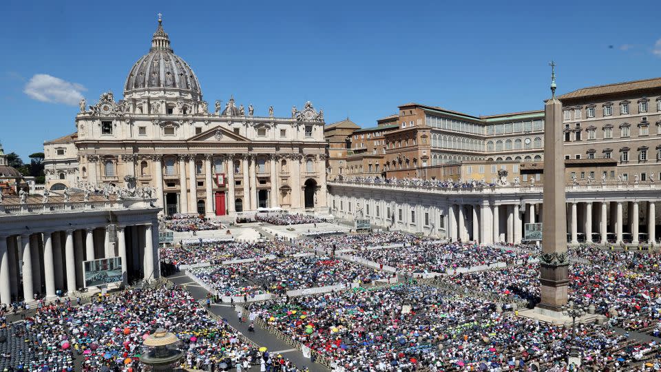 A view of St. Peter’s during a mass celebrated by Pope Francis on the first World Children’s Day on May 26, 2024 in Vatican City, Vatican. - Franco Origlia/Getty Images