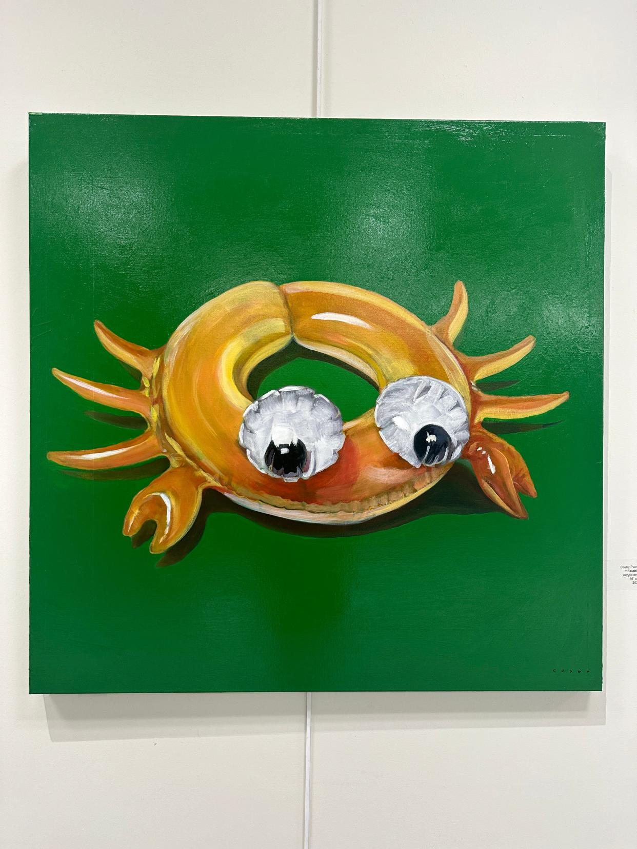 Inflatable Crab Float by Cosby Painter Hayes is part of solo exhibit at Tallahassee Artport Gallery on display until May 15, 2024.