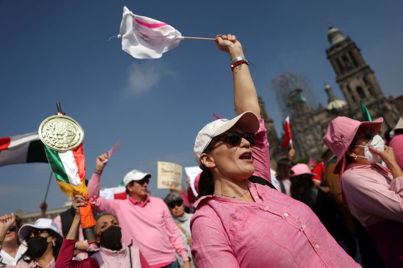 Protest against the government of President Andres Manuel Lopez Obrador, in Mexico City