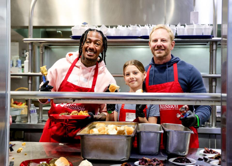 Nick Cannon, Penna Mae Ziering and Ian Ziering