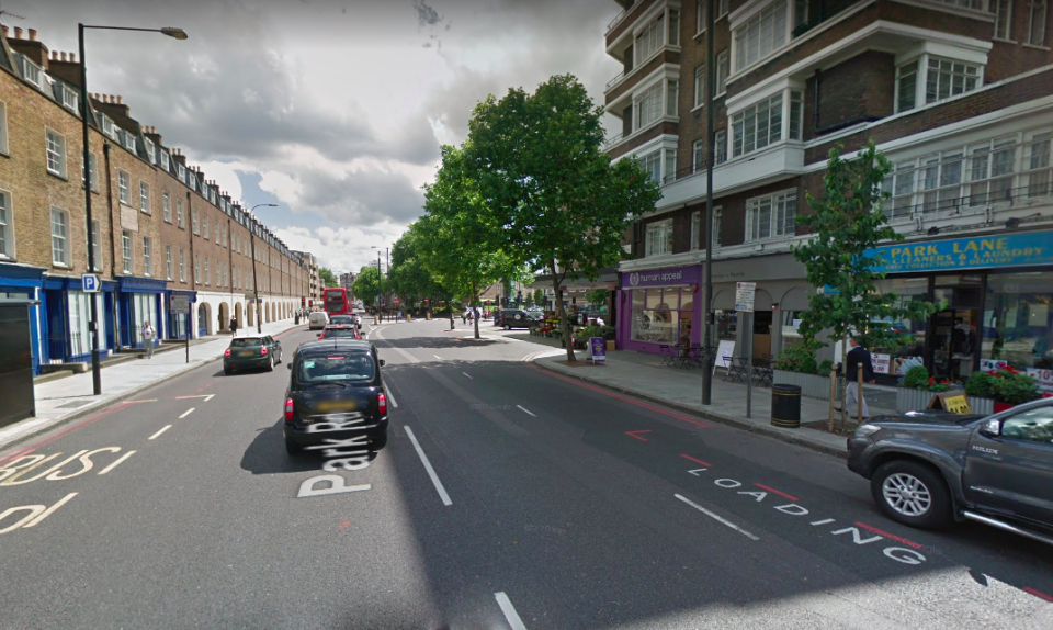 <em>The 85-year-old parked on a pavement in Park Road, London (Google)</em>