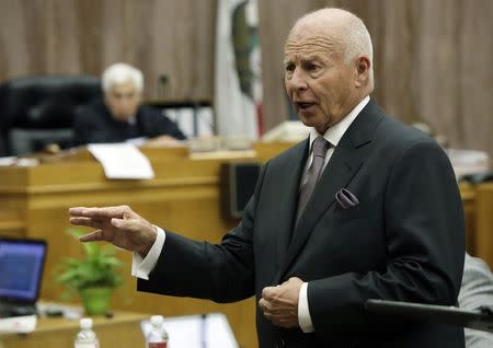 The Stow family attorney Thomas Girardi delivers his closing argument in a civil trial in a lawsuit brought by his client San Francisco Giants fan Bryan Stow against former Los Angeles Dodgers owner Frank McCourt in Los Angeles, June 26, 2014. REUTERS/Irfan Khan/Pool