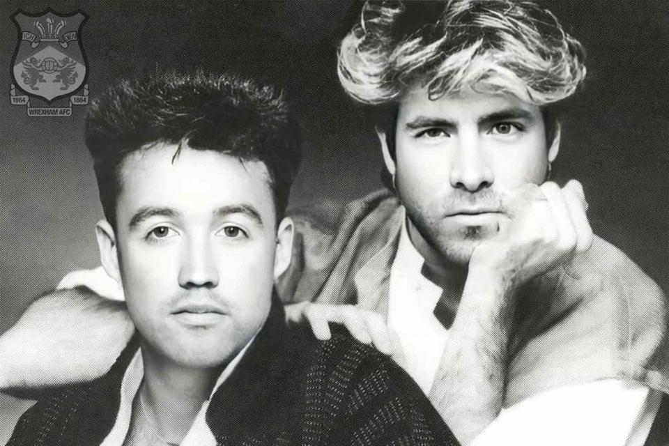 <p>Rob McElhenney Instagram</p> Ryan Reynolds and Robert McElhenney mimic Wham! stars George Michael and Andrew Ridgeley